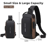 Rcrirth Sling Bag for Men | Anti - theft Crossbody Bag - Crossbody Shoulder Chest Bag for Daily use