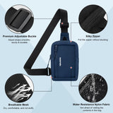 RDMODO Small Sling Bag for Women Men, Nylon Cross Body Bag, Water Resistant Chest Bag for Phone Traveling, Adjustable Shoulder Bag for Women, 2 Pockets Sling Backpack Daypack (Blue)