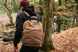 Readywares Waxed Canvas Backpack – Durable Rucksack with Laptop Sleeve – Water - Resistant Travel Bag for Work, Commute, School, or Outdoor Use