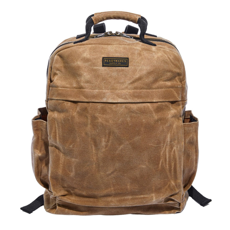 Readywares Waxed Canvas Backpack – Durable Rucksack with Laptop Sleeve – Water - Resistant Travel Bag for Work, Commute, School, or Outdoor Use
