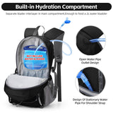 RealCool Hiking Backpack for Men Women,20L Lightweight Waterproof Travel Camping Backpack Hiking Daypack for Cycling Running,Black