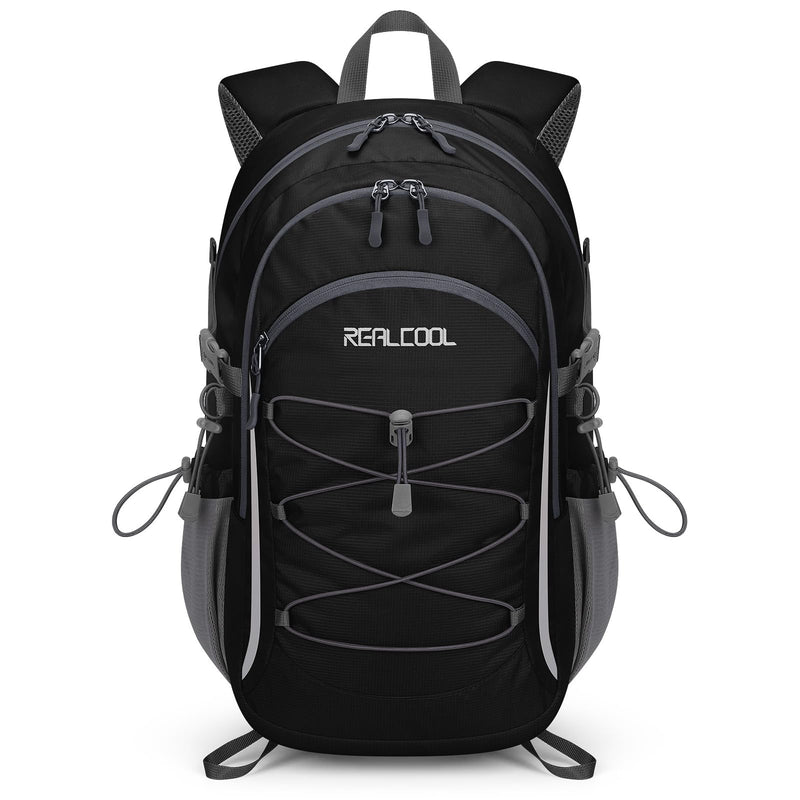RealCool Hiking Backpack for Men Women,20L Lightweight Waterproof Travel Camping Backpack Hiking Daypack for Cycling Running,Black