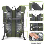 RealCool Hiking Backpack for Men Women,30L Lightweight Waterproof Travel Camping Backpack Hiking Daypack for Cycling Running,Army Green