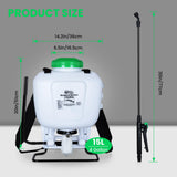 REALWORK 4 - Gallon Backpack Sprayer with Padded Shoulder Strap for Pests & Weeds, Watering Garden, and Spraying Plants, in Translucent White