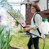 REALWORK 4 - Gallon Backpack Sprayer with Padded Shoulder Strap for Pests & Weeds, Watering Garden, and Spraying Plants, in Translucent White