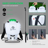 REALWORK 4 - Gallon Backpack Sprayer with Padded Shoulder Strap for Pests & Weeds, Watering Garden, and Spraying Plants, in Translucent White