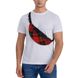 Red Black Plaid Speck Fanny Pack for Women Men, Fashion Waist Bag Crossbody Bag with Adjustable Strap