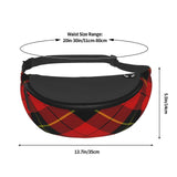 Red Black Plaid Speck Fanny Pack for Women Men, Fashion Waist Bag Crossbody Bag with Adjustable Strap