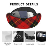 Red Black Plaid Speck Fanny Pack for Women Men, Fashion Waist Bag Crossbody Bag with Adjustable Strap
