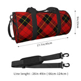 Red Black Plaid Speck Foldable Travel Duffel Bag Large Packable Travel Bag for Men Women