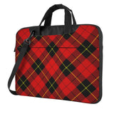 Red Black Plaid Speck Laptop Bag, Durable Laptop Sleeve Case with Shoulder Straps & Handle 15.6 inch