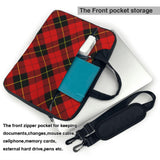 Red Black Plaid Speck Laptop Bag, Durable Laptop Sleeve Case with Shoulder Straps & Handle 15.6 inch