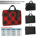 Red Black Plaid Speck Laptop Bag, Durable Laptop Sleeve Case with Shoulder Straps & Handle 15.6 inch