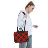 Red Black Plaid Speck Laptop Bag, Durable Laptop Sleeve Case with Shoulder Straps & Handle 15.6 inch