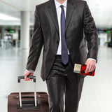 Red Black Plaid Speck Passport Holder Cover Wallet Leather Card Case Travel Accessories for Women Men