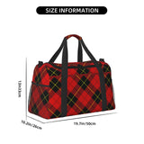 Red Black Plaid Speck Travel Duffle Bag, Lightweight Hospital Bag for Women, Large Sport Gym Bag for Men
