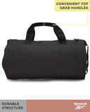 Reebok Duffle Bag - Carry On Gym Bag for Workout With Adjustable Shoulder Strap - Compact Travel Bags for Women and Men, Easton Black
