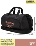 Reebok Duffle Bag - Carry On Gym Bag for Workout With Adjustable Shoulder Strap - Compact Travel Bags for Women and Men, Easton Black