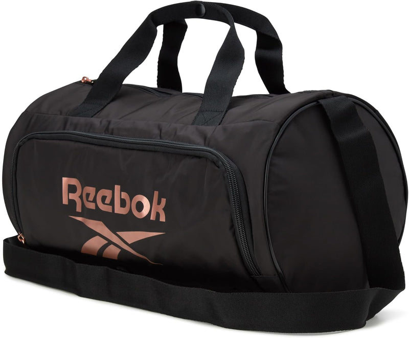 Reebok Duffle Bag - Carry On Gym Bag for Workout With Adjustable Shoulder Strap - Compact Travel Bags for Women and Men, Easton Black