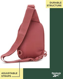 Reebok Unisex Crossbody Sling Bags – Compact Convertible Strap Cross Body Bag Travel Sling Bag - Gym & Travel Essential, Berry Rose