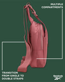 Reebok Unisex Crossbody Sling Bags – Compact Convertible Strap Cross Body Bag Travel Sling Bag - Gym & Travel Essential, Berry Rose