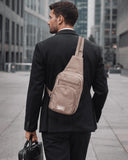 Reebok Unisex Crossbody Sling Bags – Compact Convertible Strap Cross Body Bag Travel Sling Bag - Gym & Travel Essential, Cosmos Mocha