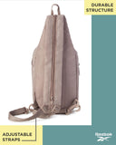 Reebok Unisex Crossbody Sling Bags – Compact Convertible Strap Cross Body Bag Travel Sling Bag - Gym & Travel Essential, Cosmos Mocha