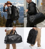 reeyee 40L Convertible Gym Duffel Bag Backpack, Water Repellent Sports Travel Bag with Shoe Compartment, Wet Pocket & Insulated Cooler, 3 - in - 1 Weekender Carry On Bag for Men Women