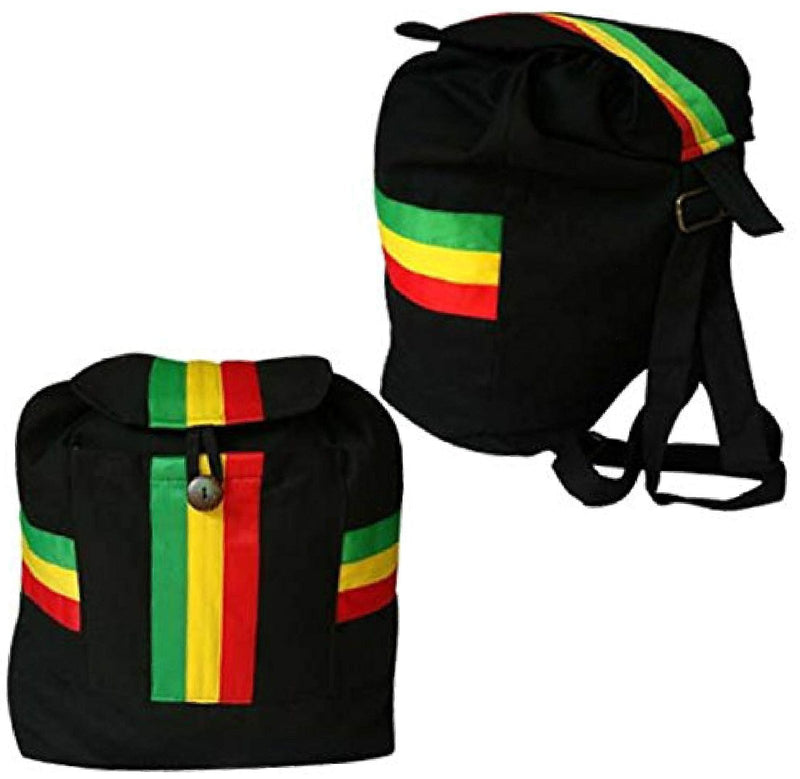 Reggae Rasta Surfer Beach Backpack Sack Tote Bag Boho Hippie Irie Jamaica Shoulder Sak 17"