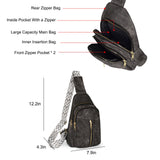 Relang Sling Bag for Women Crossbody, Leather Cross Body Fanny Packs for Women, Trendy Chest Bag for Travel and Daily Use