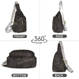 Relang Sling Bag for Women Crossbody, Leather Cross Body Fanny Packs for Women, Trendy Chest Bag for Travel and Daily Use
