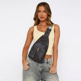 Relang Sling Bag for Women Crossbody, Leather Cross Body Fanny Packs for Women, Trendy Chest Bag for Travel and Daily Use