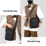RELITRK Small Messenger Bag for Men Women, Purse for Men Multi Pocket Purses Bag Hold Phone Handset Anti Theft (Black)