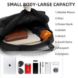 RELITRK Small Messenger Bag for Men Women, Purse for Men Multi Pocket Purses Bag Hold Phone Handset Anti Theft (Black)