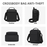 RELITRK Small Messenger Bag for Men Women, Purse for Men Multi Pocket Purses Bag Hold Phone Handset Anti Theft (Black)