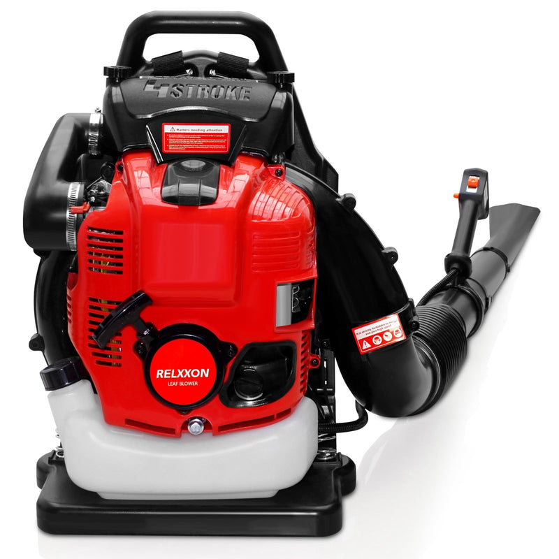 Relxxon Gas Powered Backpack Leaf Blower, Commercial Heavy Duty 75.6cc 4 - Stroke Engine, 205 MPH 750 CFM for Professional Yard Care, Large Properties & Lawn Maintenance, No Fuel Mix (RL9908 PRO)