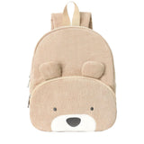 RETEN Corduroy Toddler Backpack for Boys and Girls 3 - 6 Preschool Kindergarten Cute Bear Backpack Kids Travel Daycare Bag, 11.8" (Khaki)