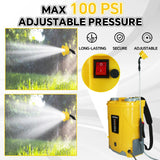 RexLeLXB 5.3Gal Battery Powered Backpack Sprayer Compatible with DeWalt 20V Battery, Electric Backpack Sprayer with 4 Nozzles, 0 - 100 PSI Adjustable Pressure for Weeding, Spraying & Cleaning