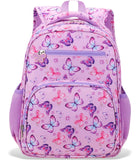 RHCPFOVR Kids Backpack for Girls - Girls Backpack 3 - 8 Ages Butterfly for Kids 15 Inch School Bookbag for Kindergarten Elementary School Bookbag for Girl 1st 2nd Grade