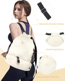 RHDZO Drawstring Backpack Gym Backpack with Shoe Compartment for Men Women String Sports Bag with Wet Pocket Cinch Swim Beach Bag, Beige (Patent Pending)