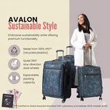 Ricardo Beverly Hills Avalon Softside 3-Piece Luggage Set Made with Sustainable 100% rPET, Lightweight, Eco-Friendly Travel, Expandable, Dual Spinner Wheels, Serengeti Night