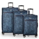 Ricardo Beverly Hills Avalon Softside 3-Piece Luggage Set Made with Sustainable 100% rPET, Lightweight, Eco-Friendly Travel, Expandable, Dual Spinner Wheels, Serengeti Night