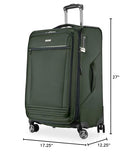 Ricardo Beverly Hills Avalon Softside Medium Check - In Luggage Made with Sustainable 100% Recycled PET (rPET), Lightweight, Eco - Friendly Travel, Expandable, Dual Spinner Wheels, Juniper Green, 24 - inch