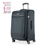 Ricardo Beverly Hills Avalon Softside Medium Check - In Luggage Made with Sustainable 100% Recycled PET (rPET), Lightweight, Eco - Friendly Travel, Expandable, Dual Spinner Wheels, Storm Blue, 24 - inch