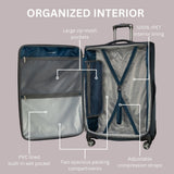 Ricardo Beverly Hills Avalon Softside Medium Check - In Luggage Made with Sustainable 100% Recycled PET (rPET), Lightweight, Eco - Friendly Travel, Expandable, Dual Spinner Wheels, Juniper Green, 24 - inch