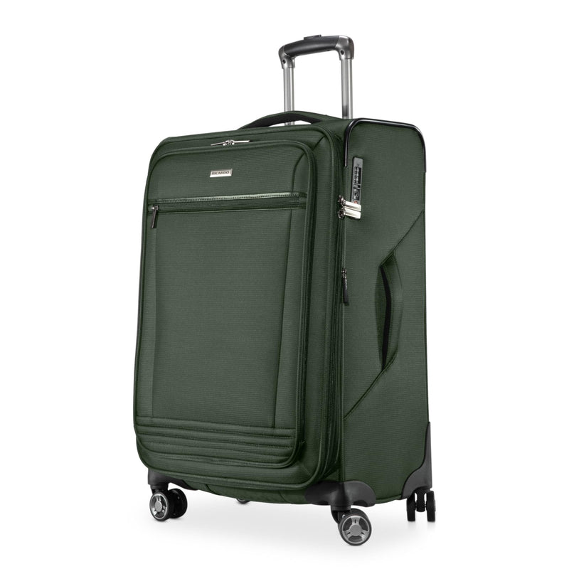 Ricardo Beverly Hills Avalon Softside Medium Check - In Luggage Made with Sustainable 100% Recycled PET (rPET), Lightweight, Eco - Friendly Travel, Expandable, Dual Spinner Wheels, Juniper Green, 24 - inch