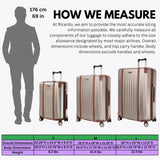 Ricardo Beverly Hills Montecito 2.0 Hardside with Dual Spinning Wheels, Expandable with Comfort Grip for Easy Packing and Moving, Men and Women, Champagne, Check - In Large 29 - Inch