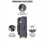 Ricardo Beverly Hills Montecito 3.0 Softside Luggage Collection – Expandable Suitcases with Wheels and TSA Lock, 29" Large Check - In, Graphite