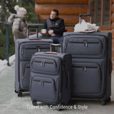 Ricardo Beverly Hills Montecito 3.0 Softside Luggage Collection – Expandable Suitcases with Wheels and TSA Lock, 29" Large Check - In, Graphite