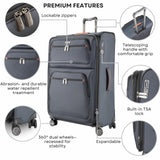 Ricardo Beverly Hills Montecito 3.0 Softside Luggage Collection – Expandable Suitcases with Wheels and TSA Lock, 29" Large Check - In, Graphite